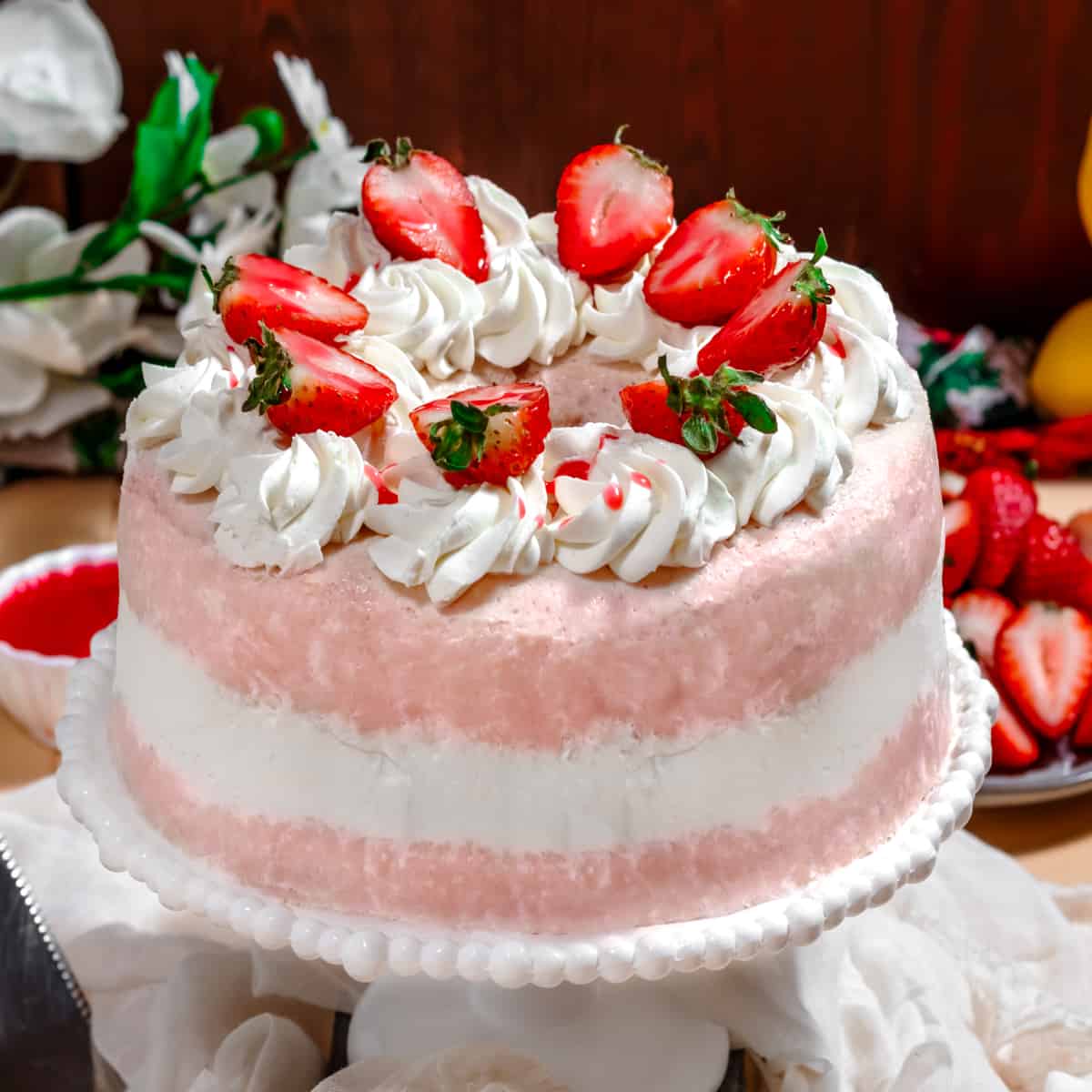 Angel Food Cake with Strawberry Buttercream - Safeway