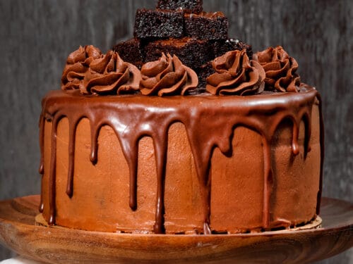 Cherry Chocolate Brownie Cake | Ana's Baking Chronicles